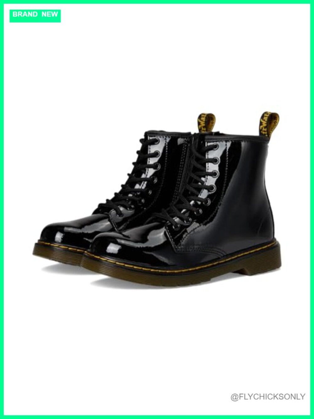 Dr. Martens 1460 Combat Boot Leather Lace-Up Side Zip Ankle Work Boot